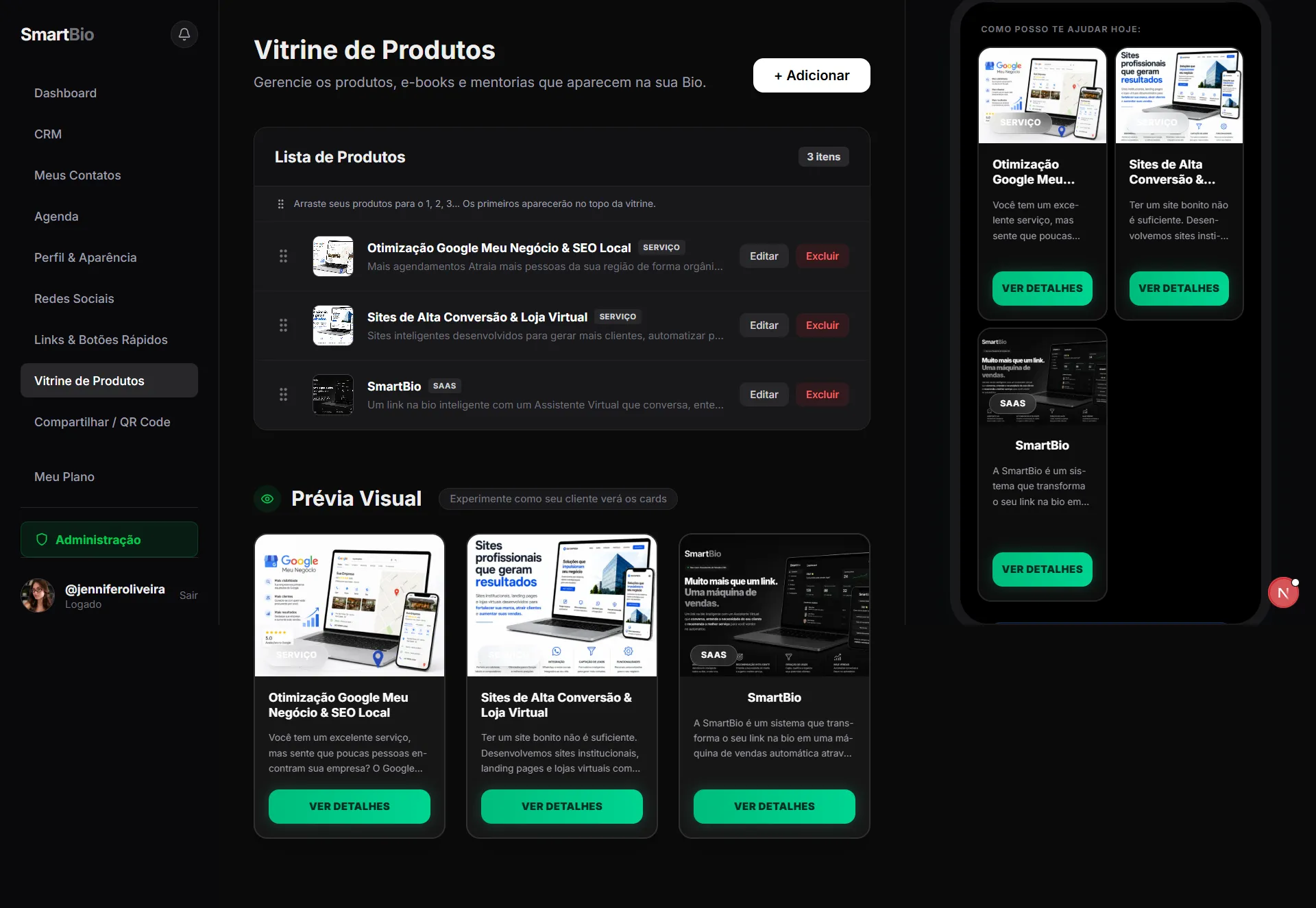 Vitrine de Produtos